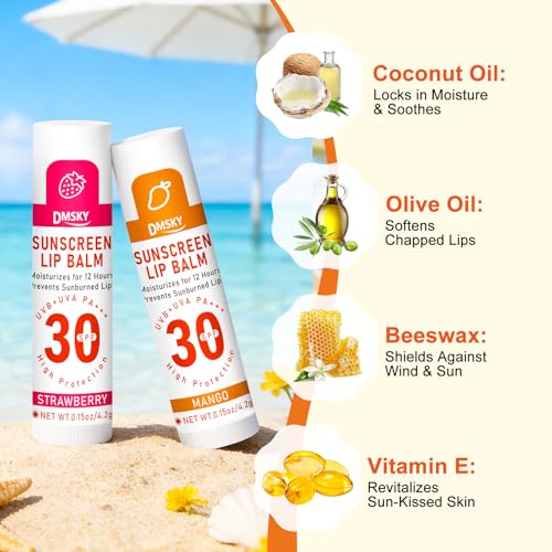 DMSKY SPF 30 Sunscreen Lip Balm with Vitamin E