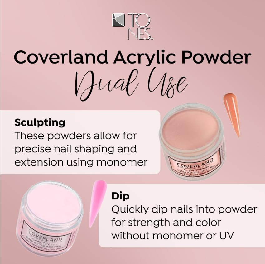 Tones Coverland Professional Acrylic Nail Powder, 1.5 oz