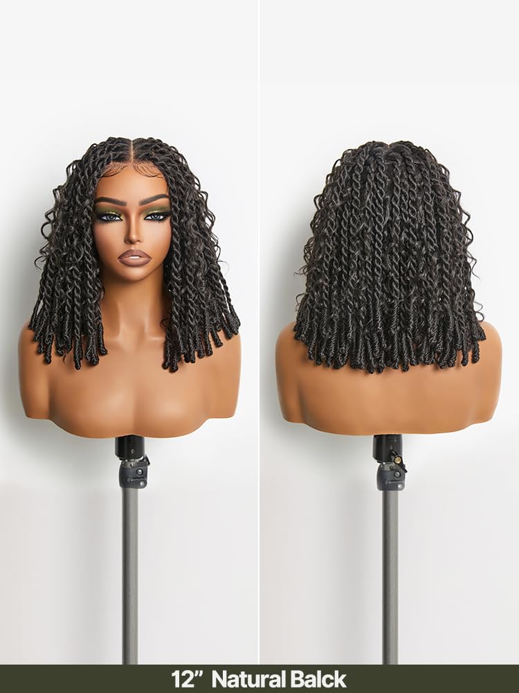 Frodio Veralux Fiber 13x5 HD Lace Front Boho Knot Twist Bob Wig