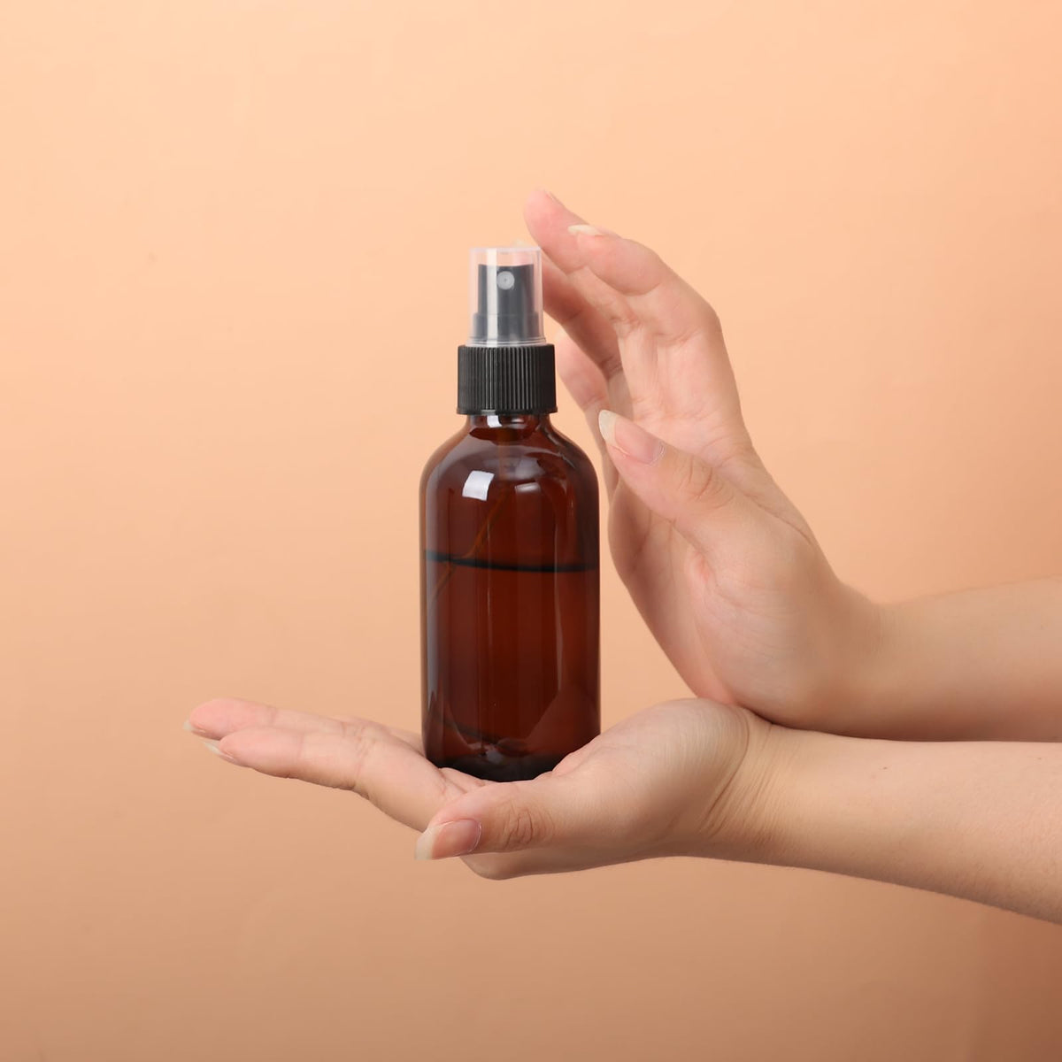 STARSIDE Amber Glass Spray Bottles with Fine Mist Sprayers