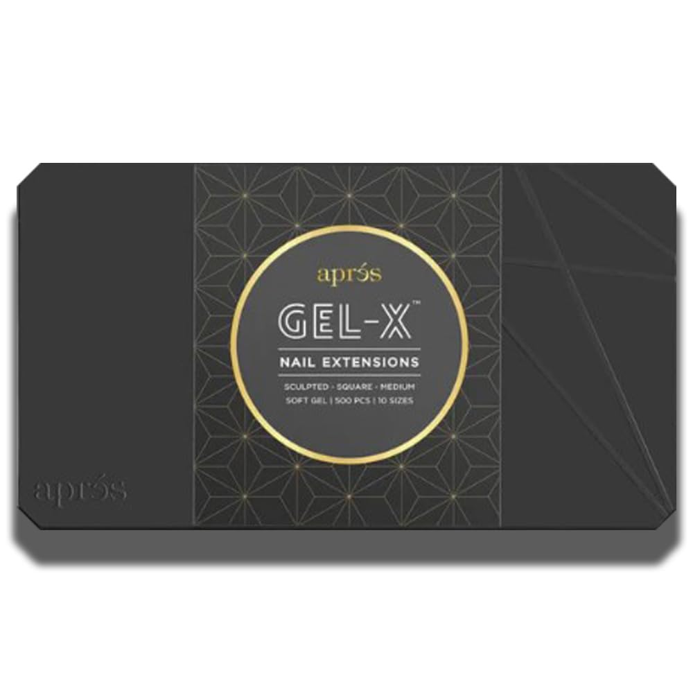 Aprés Gel-X Nail Tips Refills, Clear Sculpted Square Medium, 500 Count
