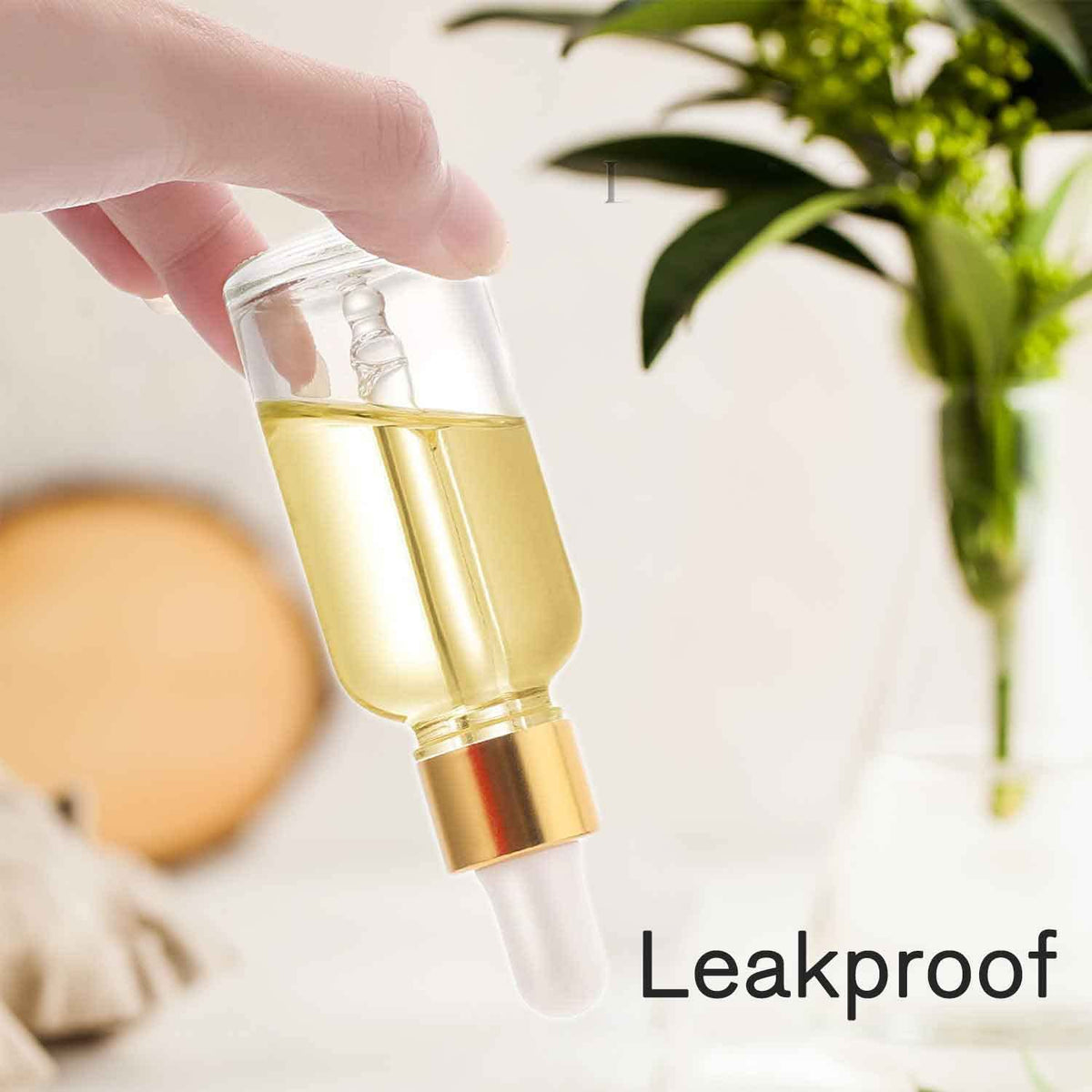 PrettyCare Glass Dropper Bottles with Leak-Resistant Screw Caps