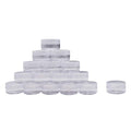 Healthcom Empty Clear Plastic Cosmetic Sample Jars with Screw-On Lids