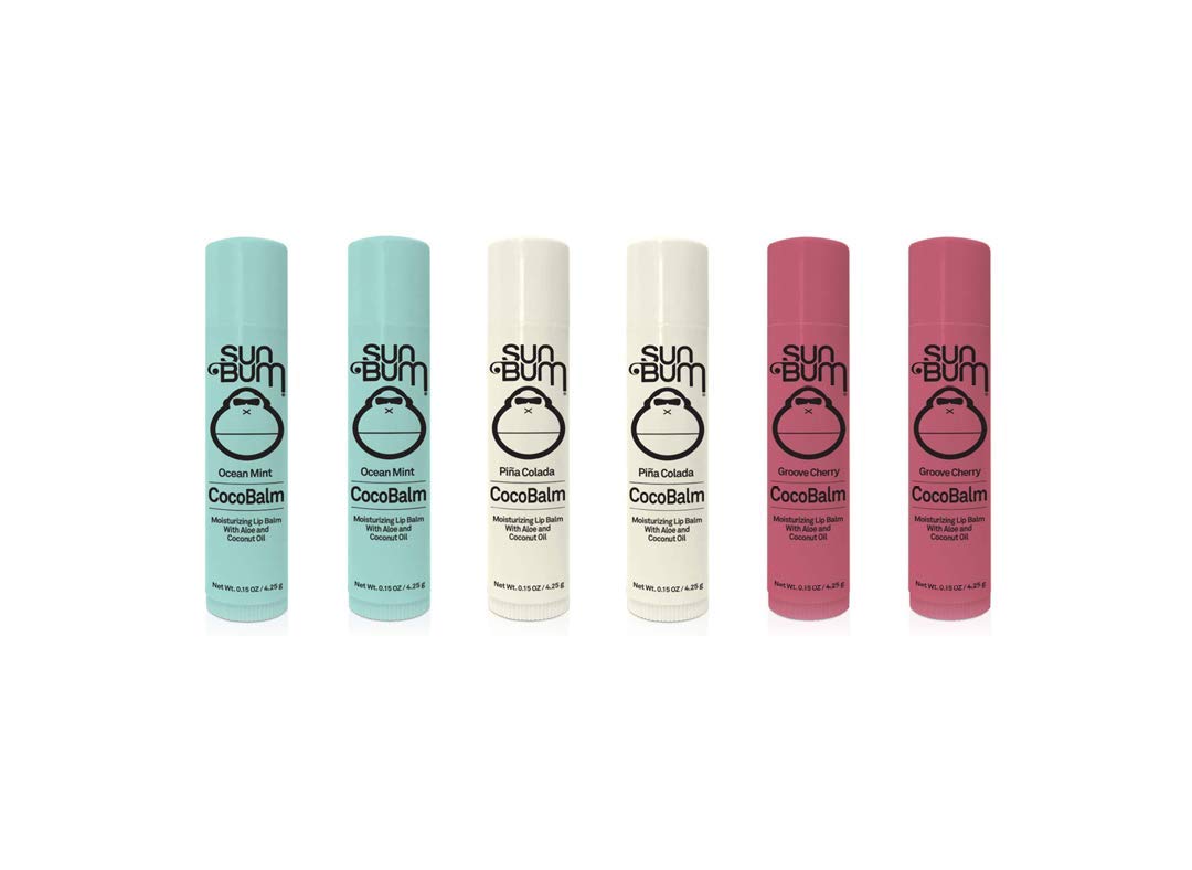 Sun Bum CocoBalm Vegan Moisturizing Lip Balm with Aloe & Coconut Oil, 6-Pack