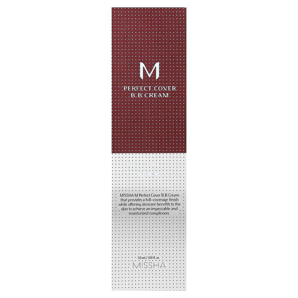 Missha, M Perfect Cover B.B Cream, SPF 42 PA+++, No. 21 Light Beige, 1.69 fl oz (50 ml)