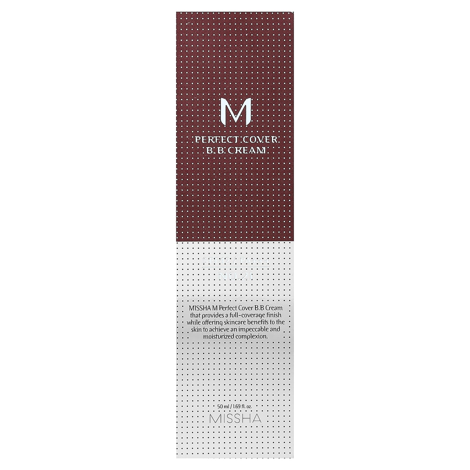 Missha, M Perfect Cover B.B Cream, SPF 42 PA+++, No. 21 Light Beige, 1.69 fl oz (50 ml)