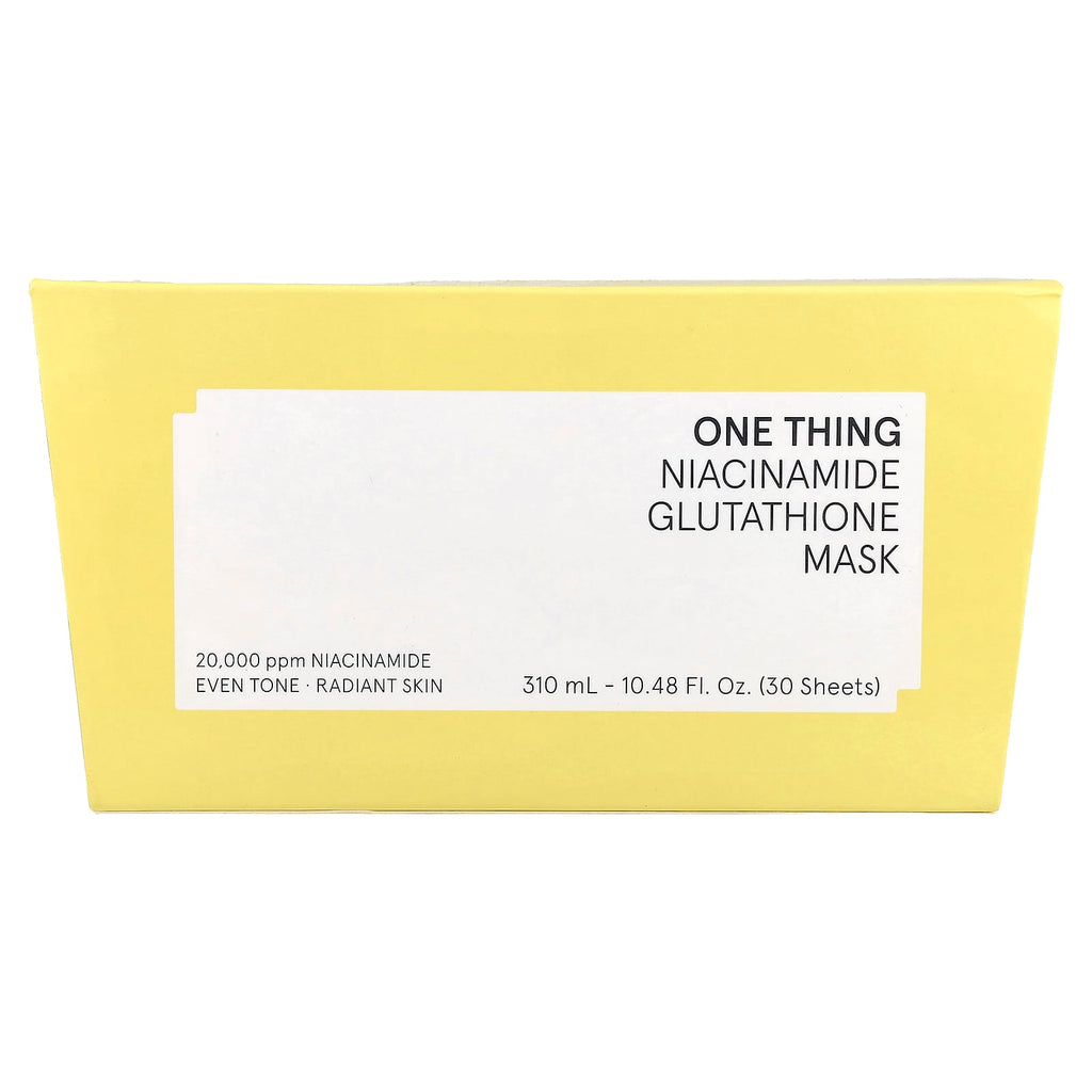One Thing, Niacinamide Glutathione Beauty Mask , 30 Sheets, 10.48 fl oz (310 ml)
