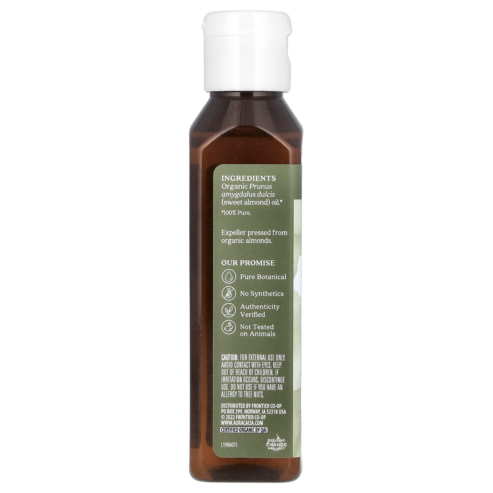 Aura Cacia, Organic, Skin Care Oil, Sweet Almond, 4 fl oz (118 ml)