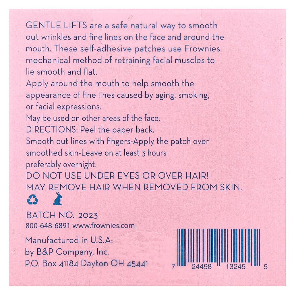 Frownies, Gentle Lifts, Wrinkle Smoothers for Lip Line and Small Areas, 60 Self Adhesive Patches