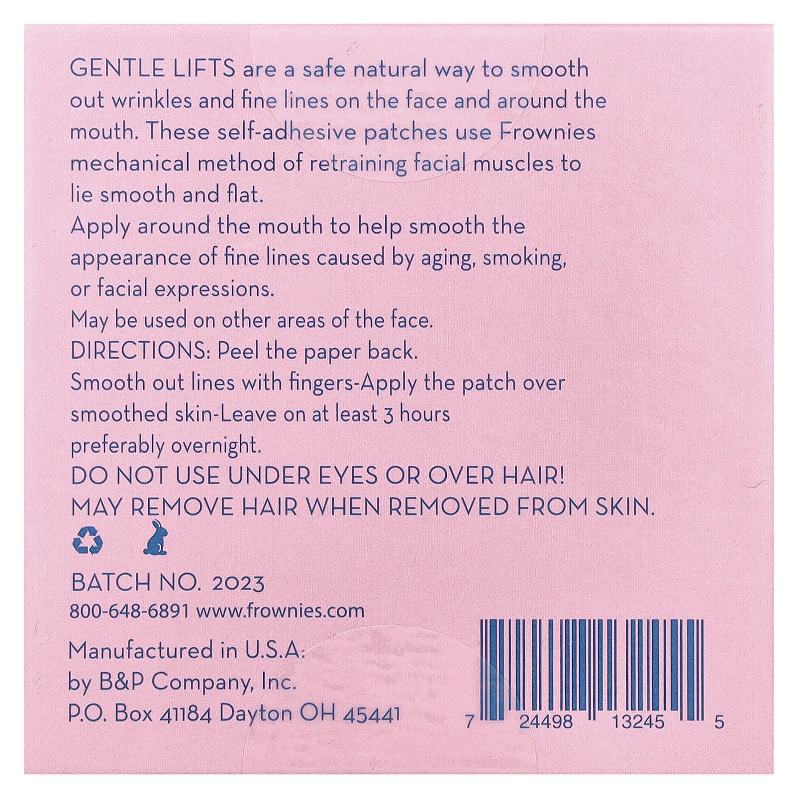 Frownies, Gentle Lifts, Wrinkle Smoothers for Lip Line and Small Areas, 60 Self Adhesive Patches
