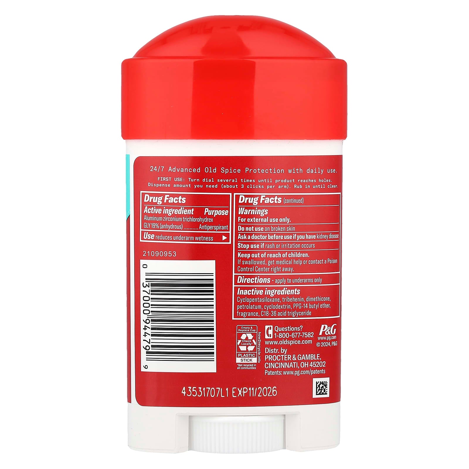 Old Spice, Sweat Defense, Antiperspirant Deodorant, Soft Solid, Pure Sport®, 2.6 oz (73 g)