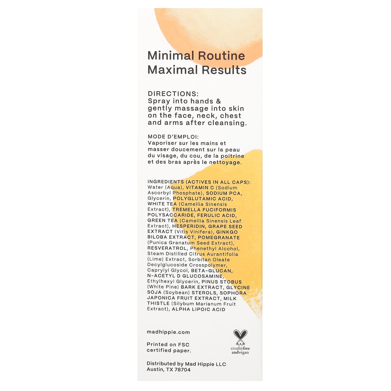 Mad Hippie, Vitamin C Toning Mist, 4 fl oz (118 ml)