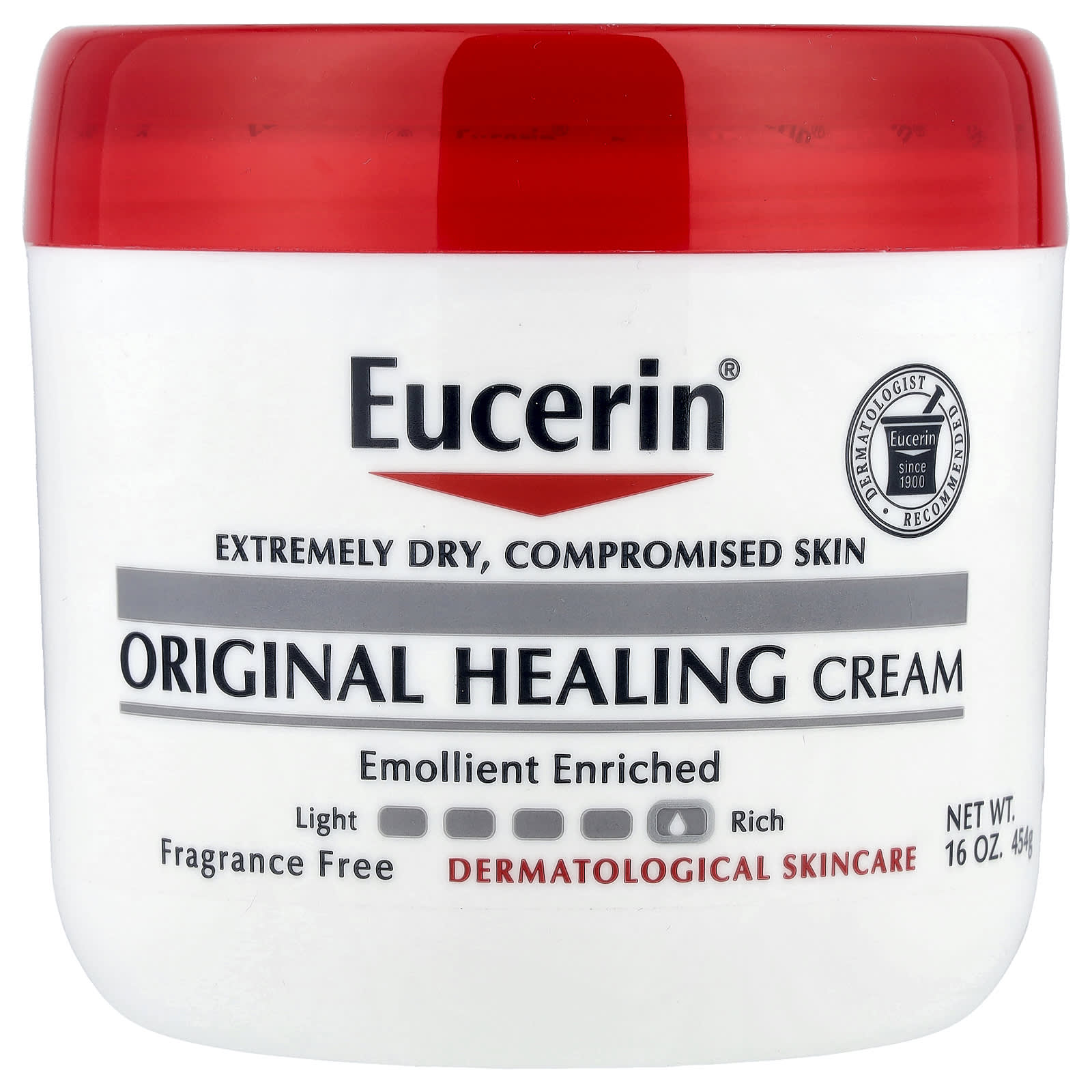Eucerin, Original Healing Cream, Extremely Dry, Compromised Skin, Fragrance Free, 16 oz (454 g)