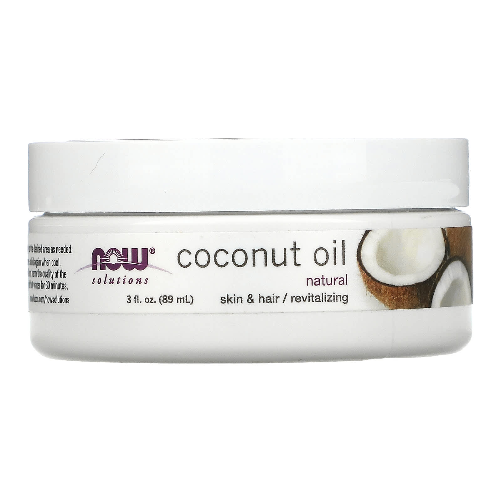 NOW Foods, Solutions, Coconut Oil, Natural, 3 fl oz (89 ml)