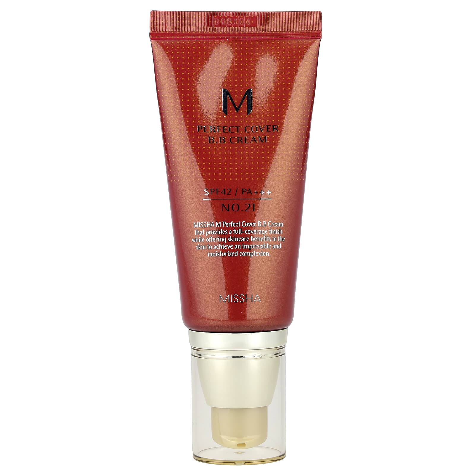 Missha, M Perfect Cover B.B Cream, SPF 42 PA+++, No. 21 Light Beige, 1.69 fl oz (50 ml)
