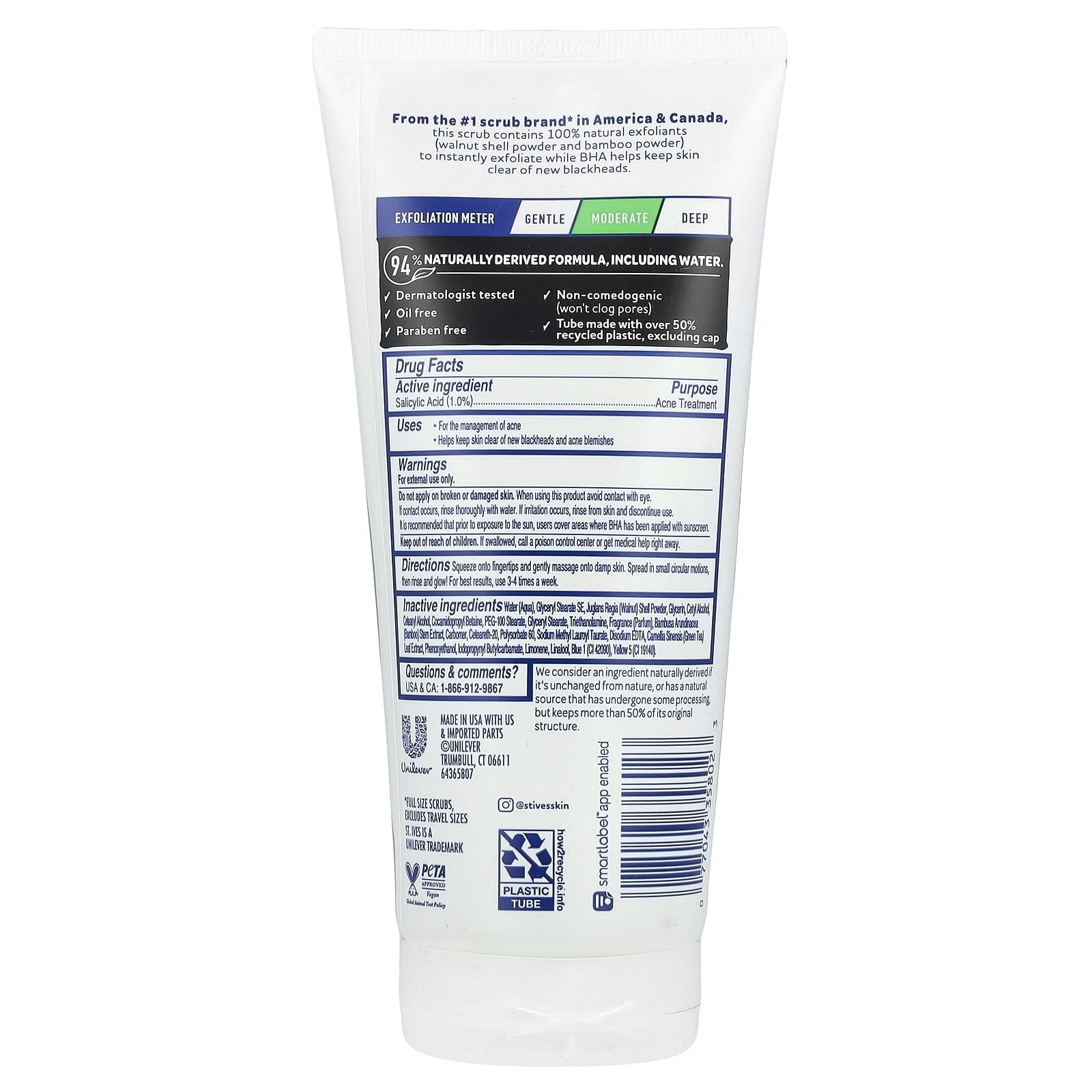 St. Ives, BHA Exfoliant, Green Tea & Bamboo, For Acne-Prone Skin, 6 oz (170 g)