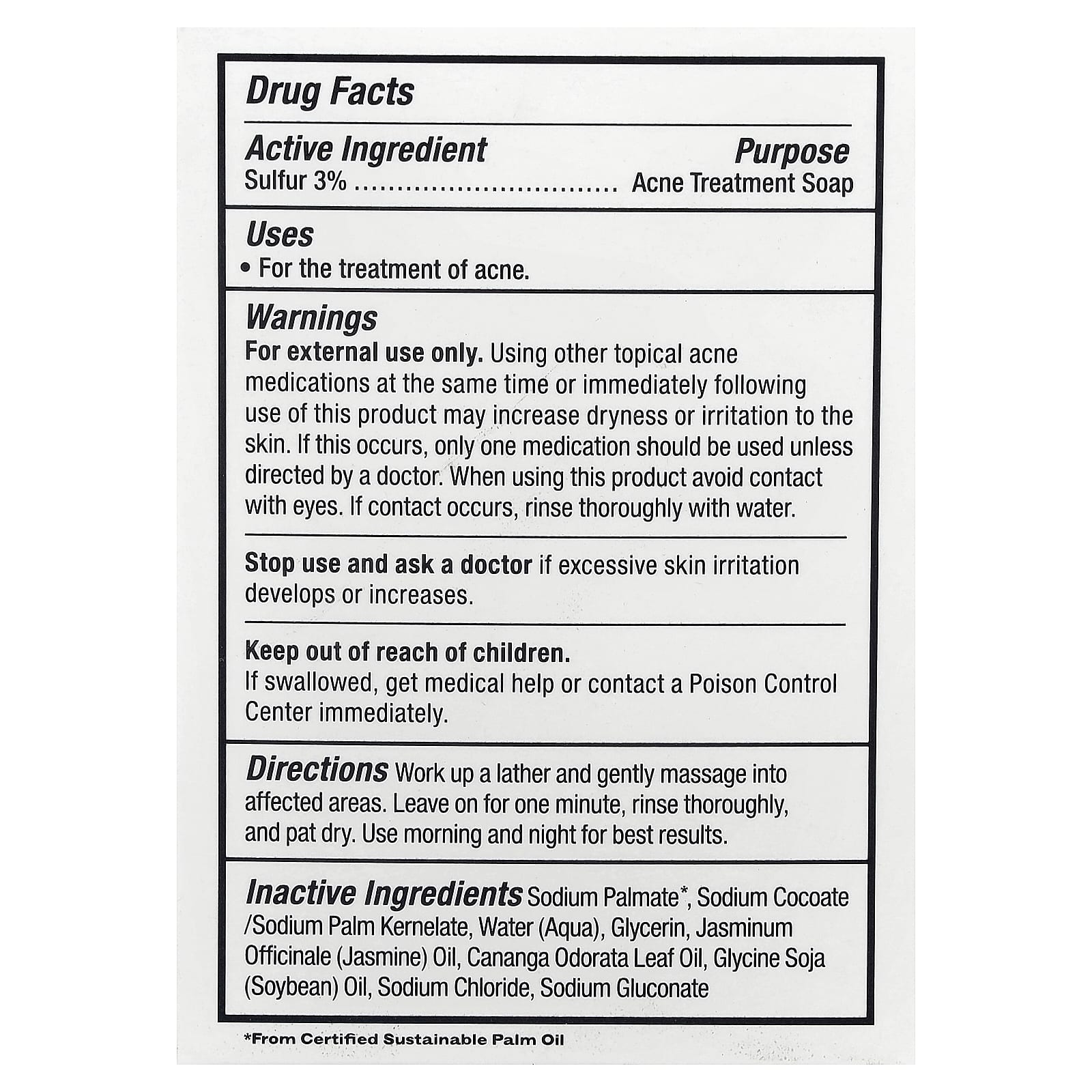 The Grandpa Soap Co., Face & Body Bar Soap, Thylox® Acne Treatment, 3.25 oz (92 g)