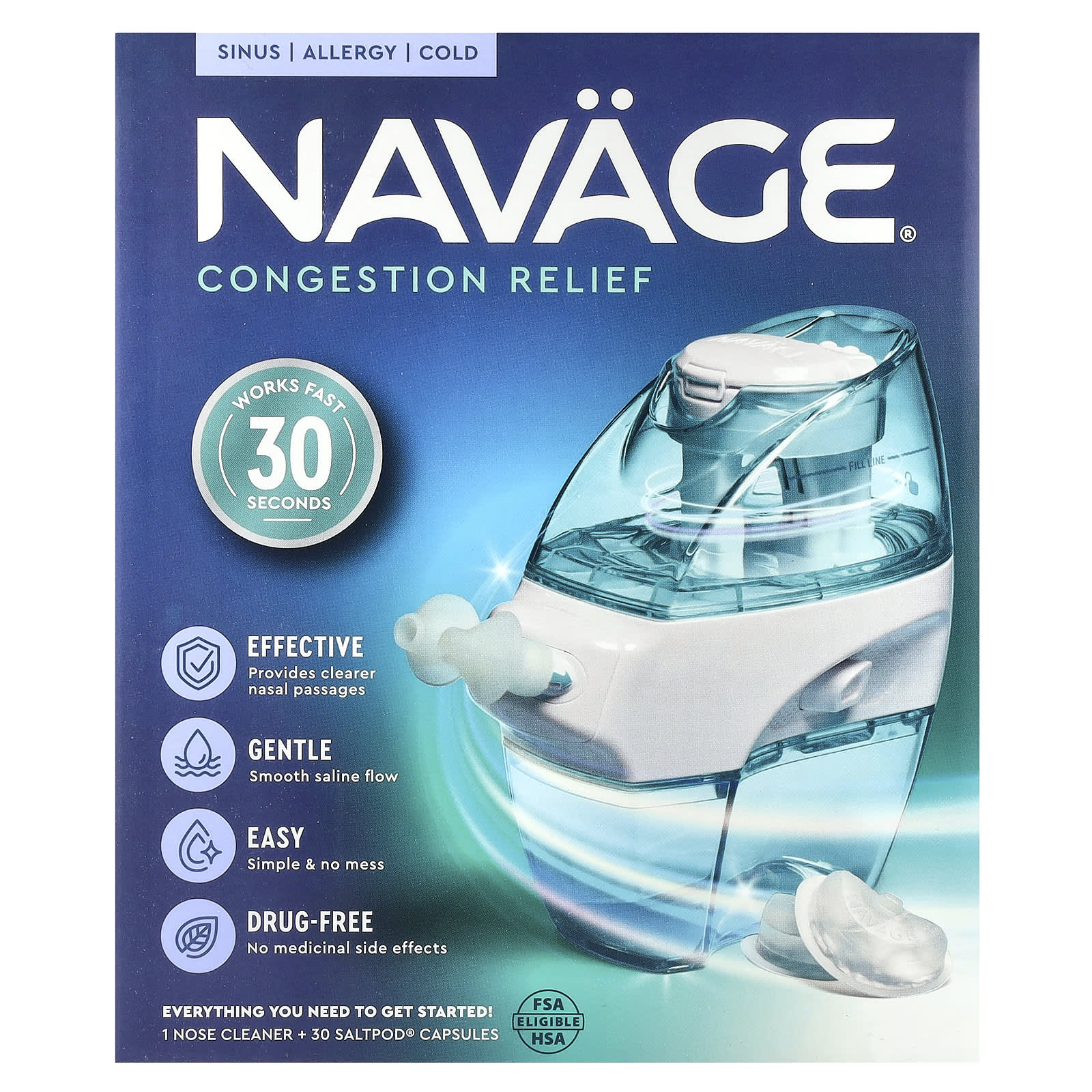 Navage, Nasal Care, Nose Cleaner Starter Kit, 1 Kit