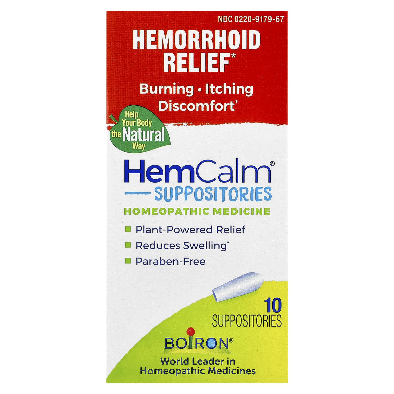Boiron, HemCalm® Suppositories, Hemorrhoid Relief, 10 Suppositories