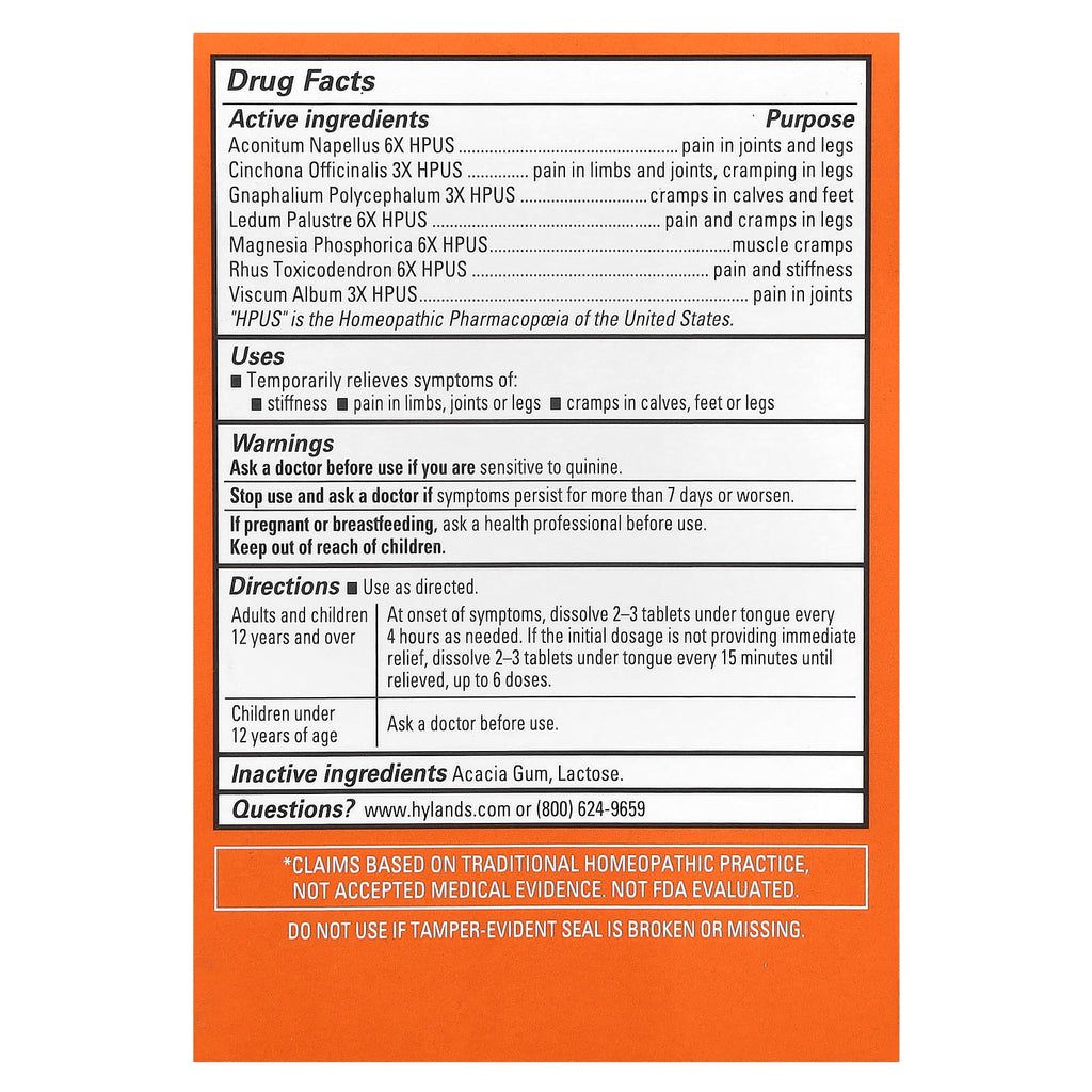 Hyland's Naturals, Leg Cramps, 50 Quick-Dissolving Tablets
