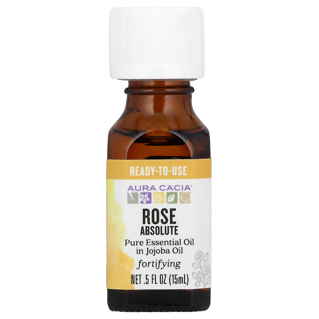 Aura Cacia, Pure Essential Oil in Jojoba Oil, Rose Absolute, 0.5 fl oz (15 ml)