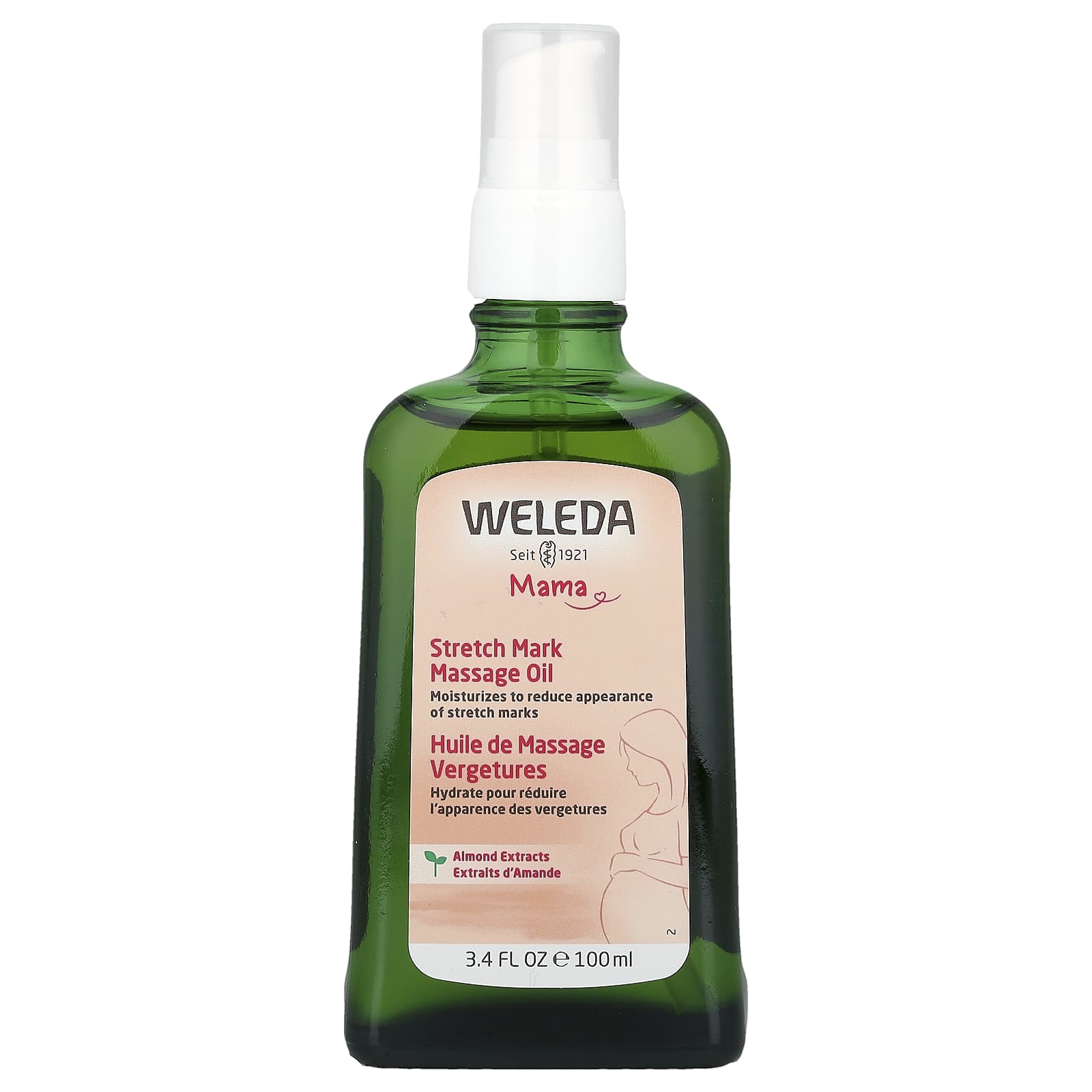 Weleda, Mama, Stretch Mark Massage Oil, Almond Extracts, 3.4 fl oz (100 ml)