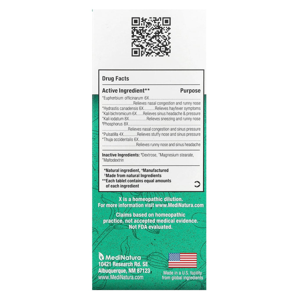 MediNatura, BHI, Sinus, 100 Tablets