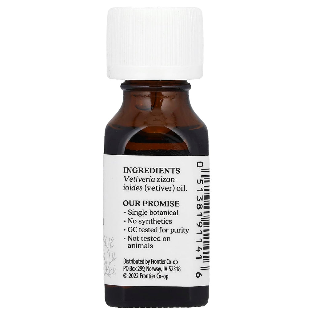 Aura Cacia, Pure Essential Oil, Vetiver, 0.5 fl oz (15 ml)