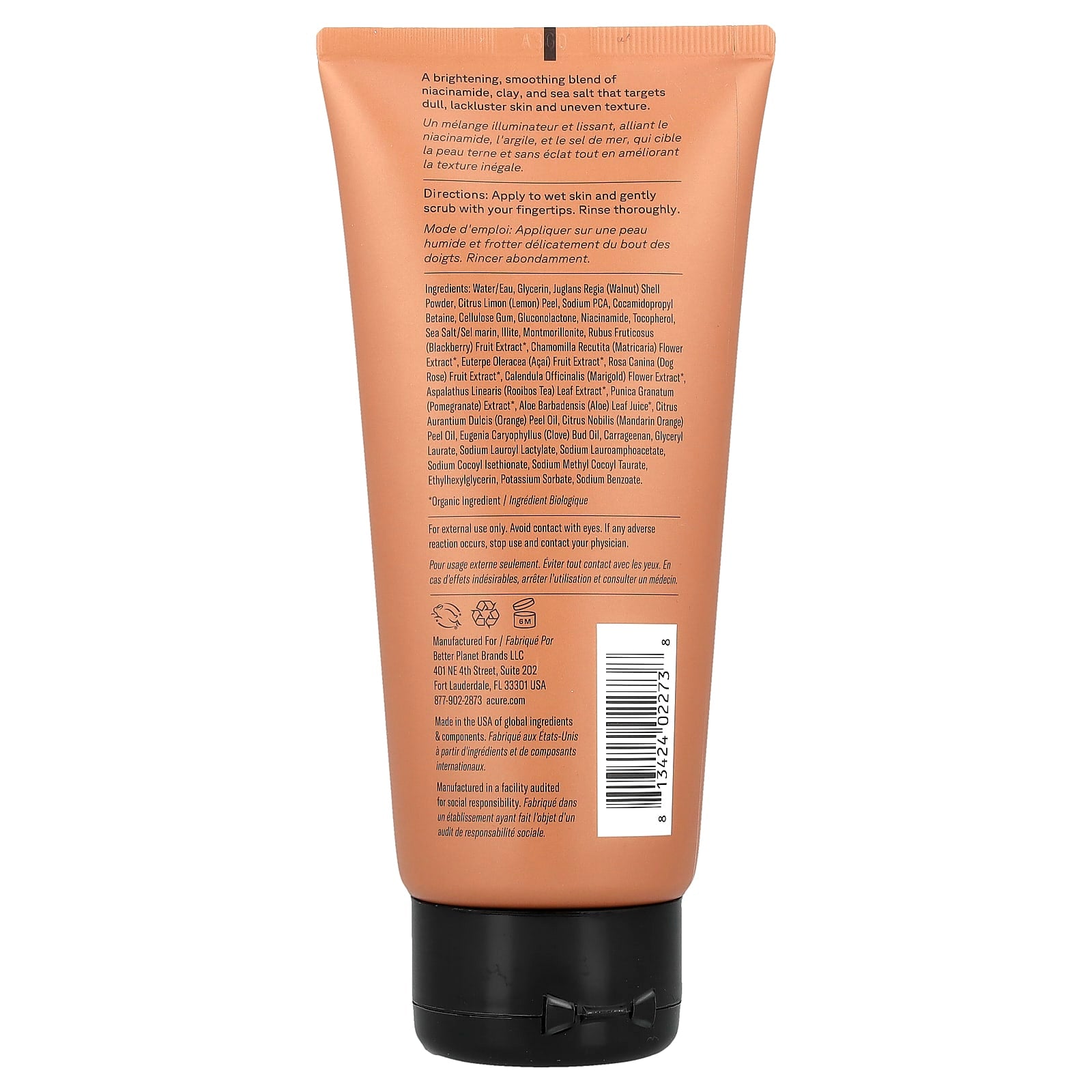 ACURE, Brightening Body Scrub, 6 fl oz (177 ml)