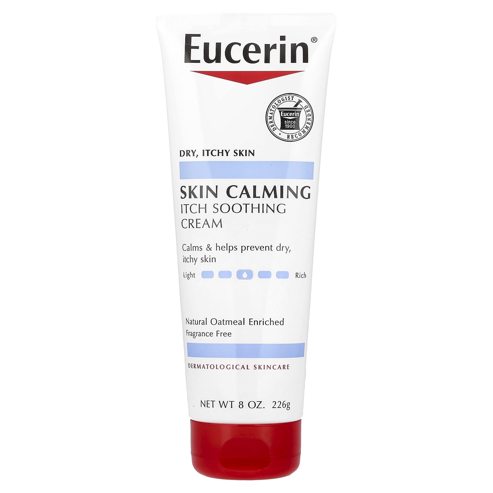 Eucerin, Skin Calming Itch Soothing Cream, Dry, Itchy Skin, Fragrance Free, 8 oz (226 g)