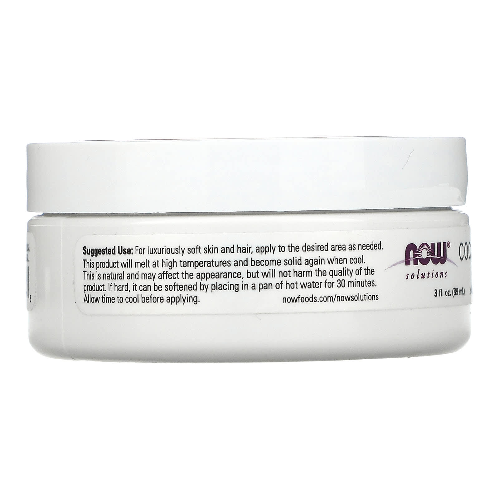 NOW Foods, Solutions, Coconut Oil, Natural, 3 fl oz (89 ml)