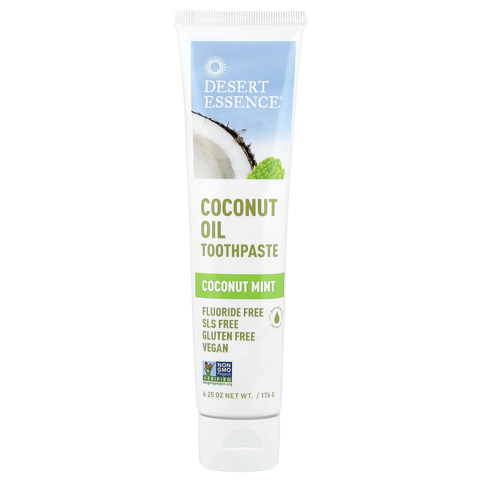 Desert Essence, Coconut Oil Toothpaste, Coconut Mint, 6.25 oz (176 g)