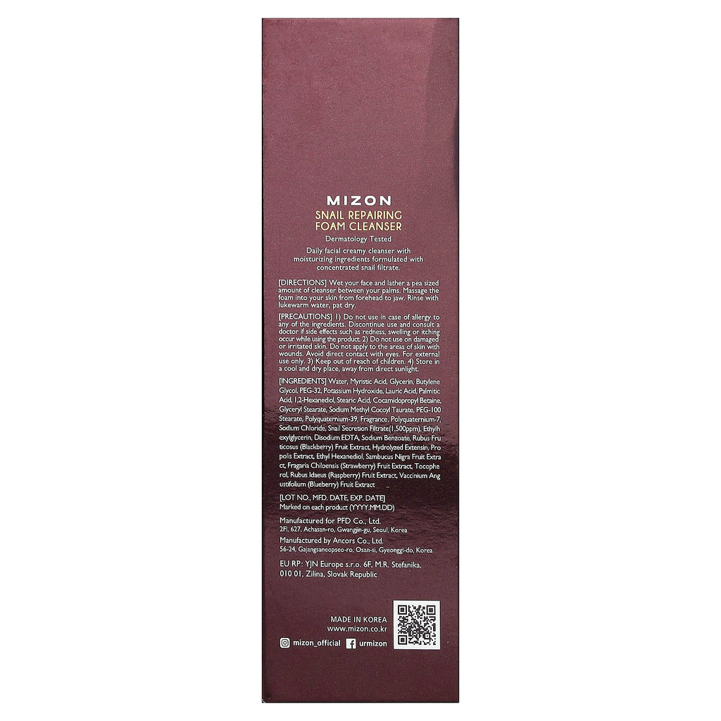 Mizon, Snail Repairing Foam Cleanser, 2.02 fl oz (60 ml)