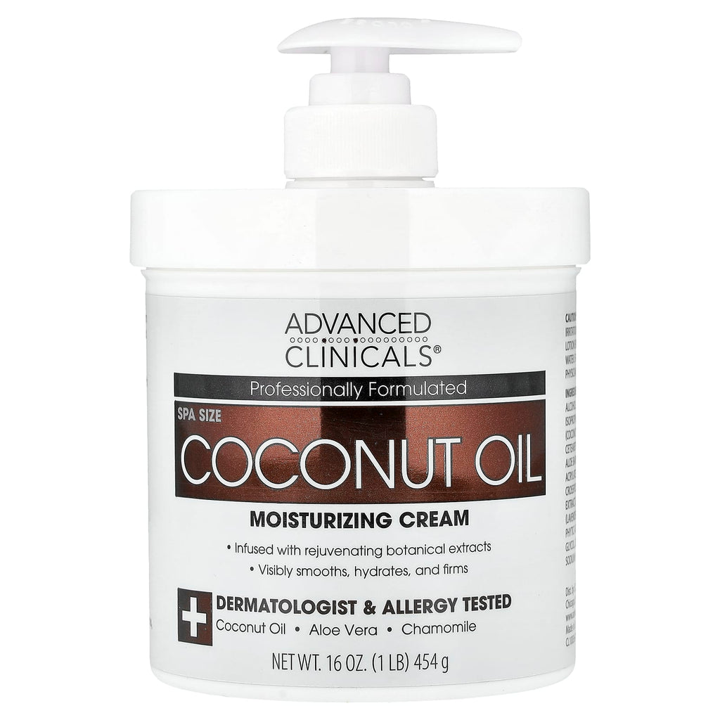 Advanced Clinicals, Coconut Oil Moisturizing Cream, 16 oz (454 g)