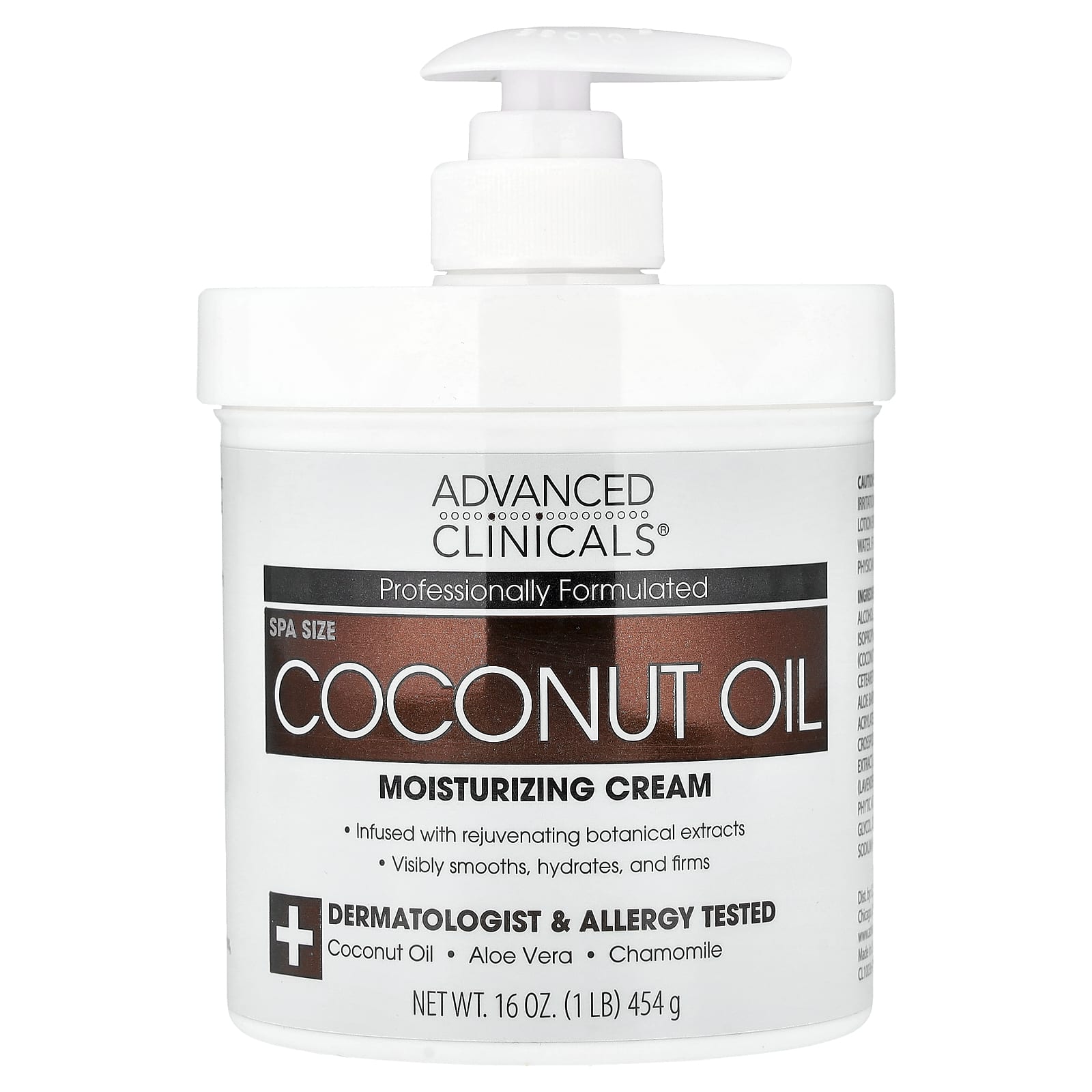 Advanced Clinicals, Coconut Oil Moisturizing Cream, 16 oz (454 g)