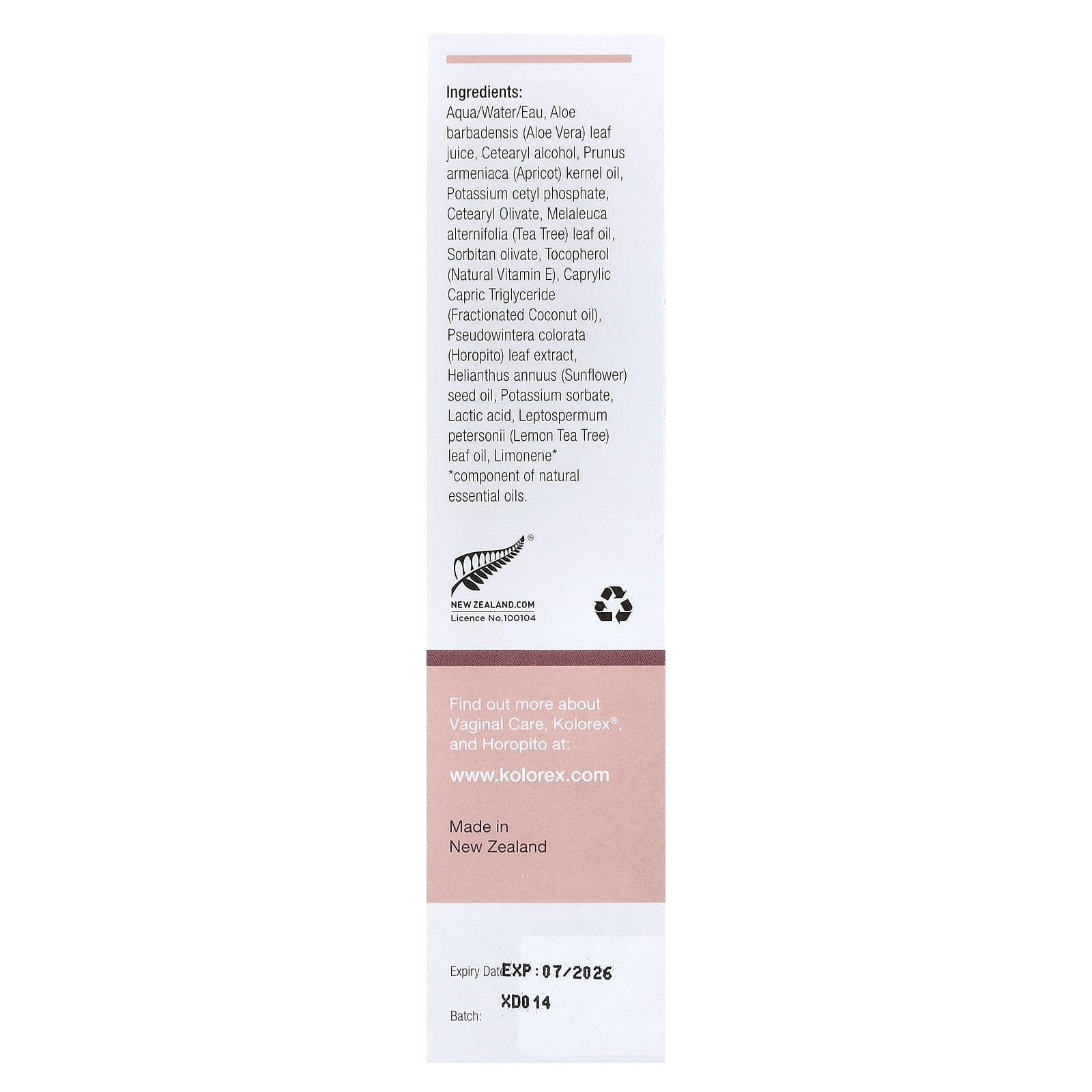 Kolorex, Vaginal Care Cream, 1.76 oz (50 g)