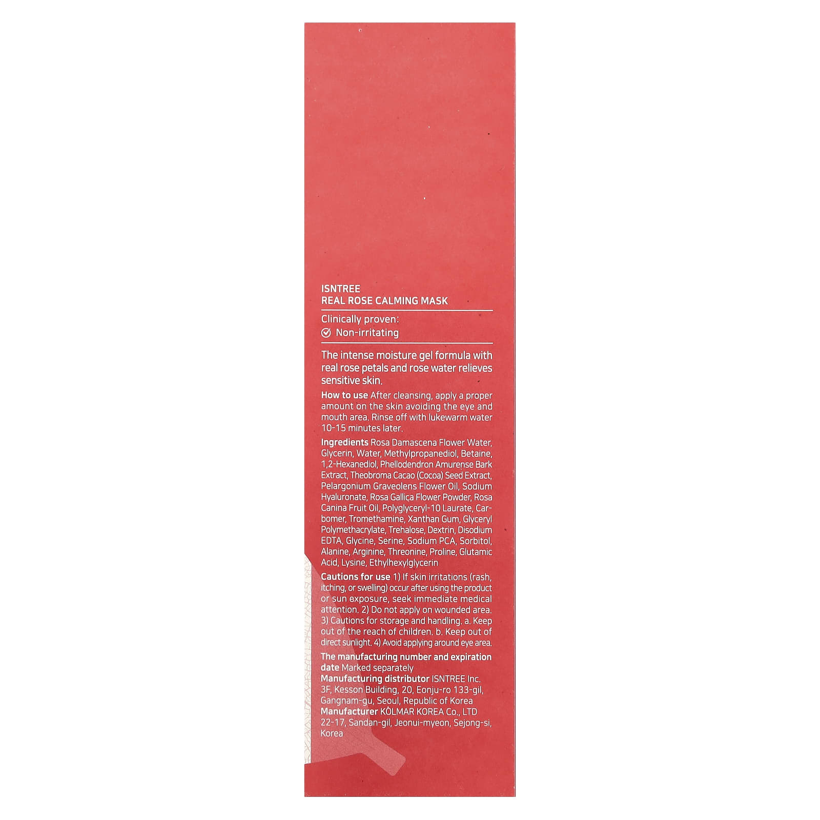 ISNtree, Real Rose Calming Beauty Mask, 3.38 fl oz (100 ml)
