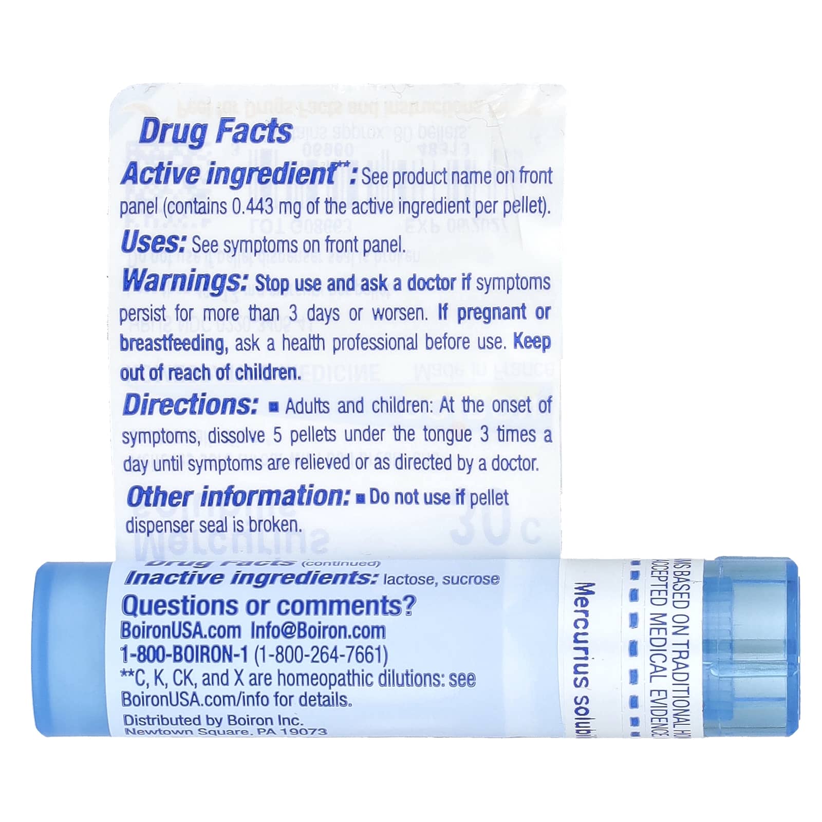 Boiron, Mercurius Solubilis, 30C, Sore Throat Relief, Approx 80 Pellets