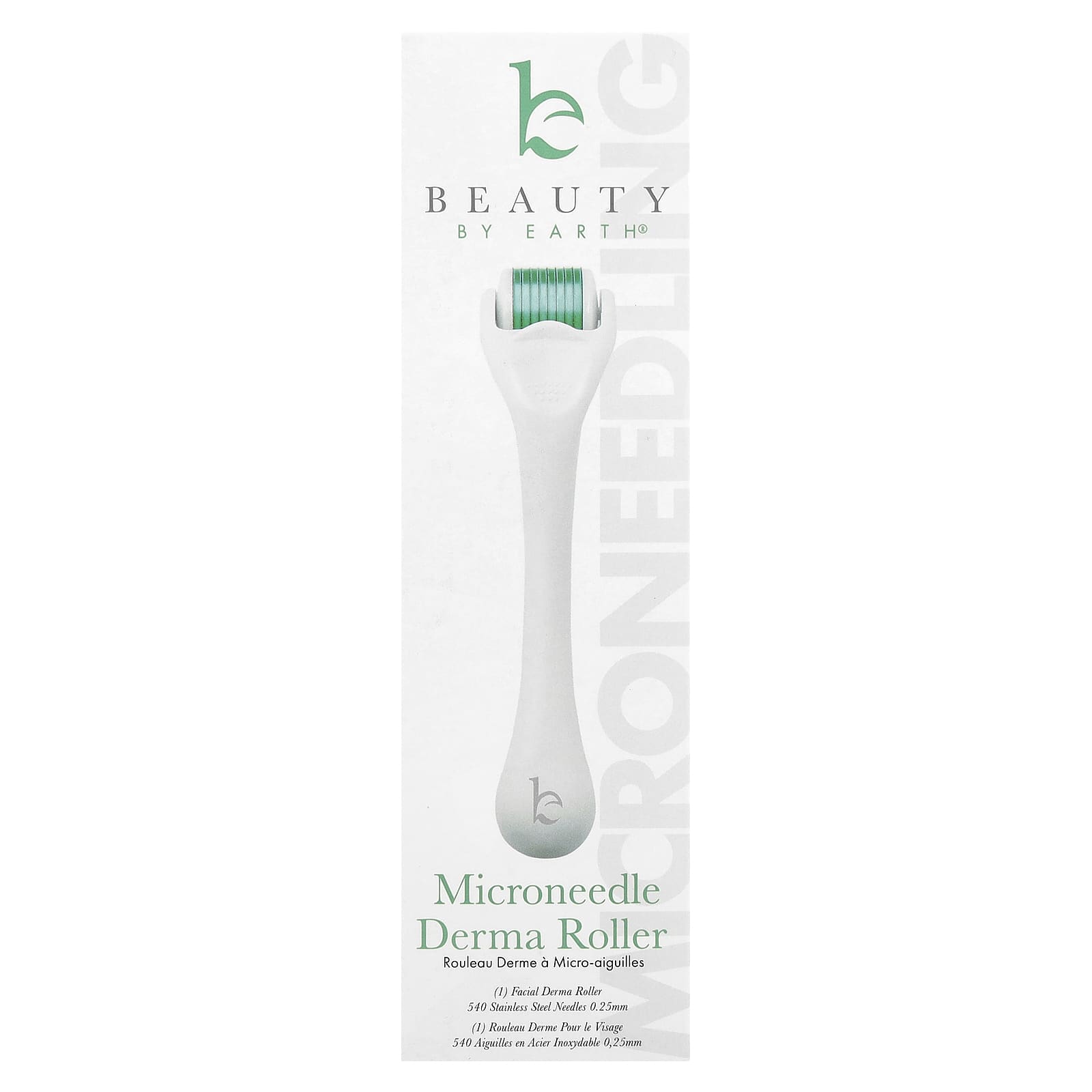 Beauty By Earth, Microneedle Derma Roller, 0.25 MM Stainless Steel Needles, 1 Roller