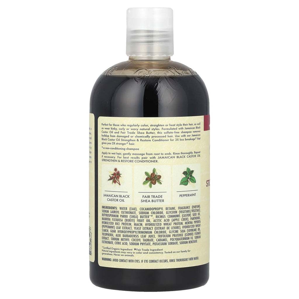 SheaMoisture, Jamaican Black Castor Oil, Strengthen & Restore Shampoo, 13 fl oz (384 ml)