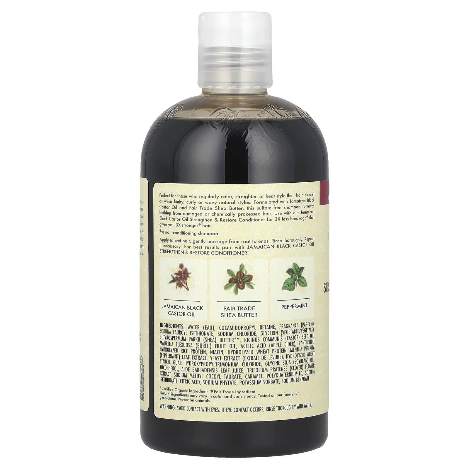 SheaMoisture, Jamaican Black Castor Oil, Strengthen & Restore Shampoo, 13 fl oz (384 ml)