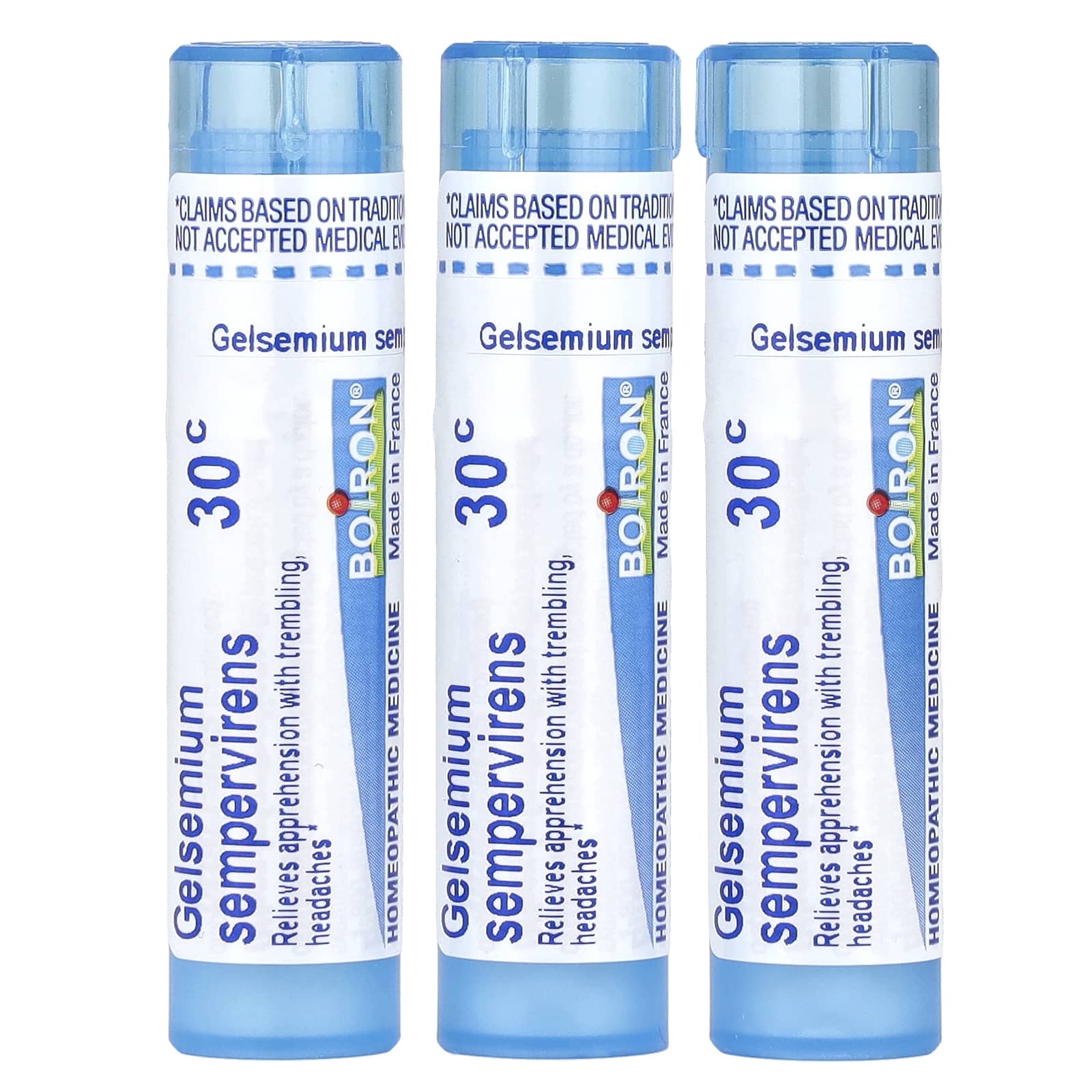 Boiron, Gelsemium, Meltaway Pellets, 30C, 3 Tubes, Approx. 80 Pellets Each