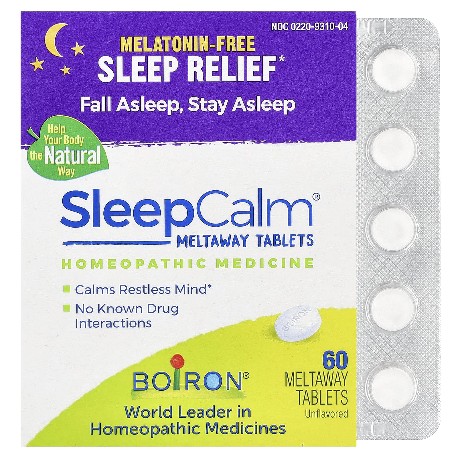 Boiron, SleepCalm®, Unflavored, 60 Meltaway Tablets