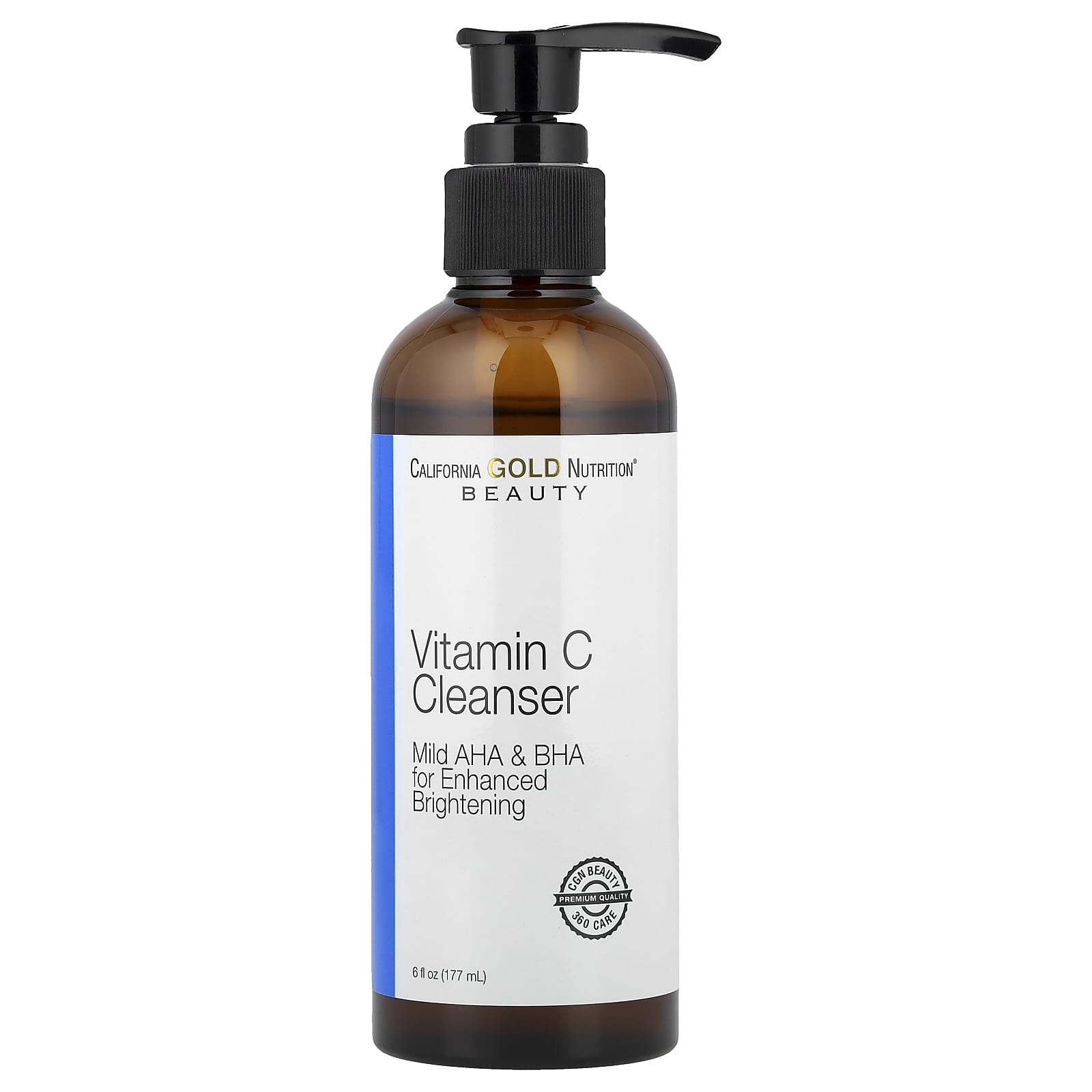 California Gold Nutrition, Vitamin C Cleanser, Enhanced Brightening Gel Cleanser, 6 fl oz (177 ml)