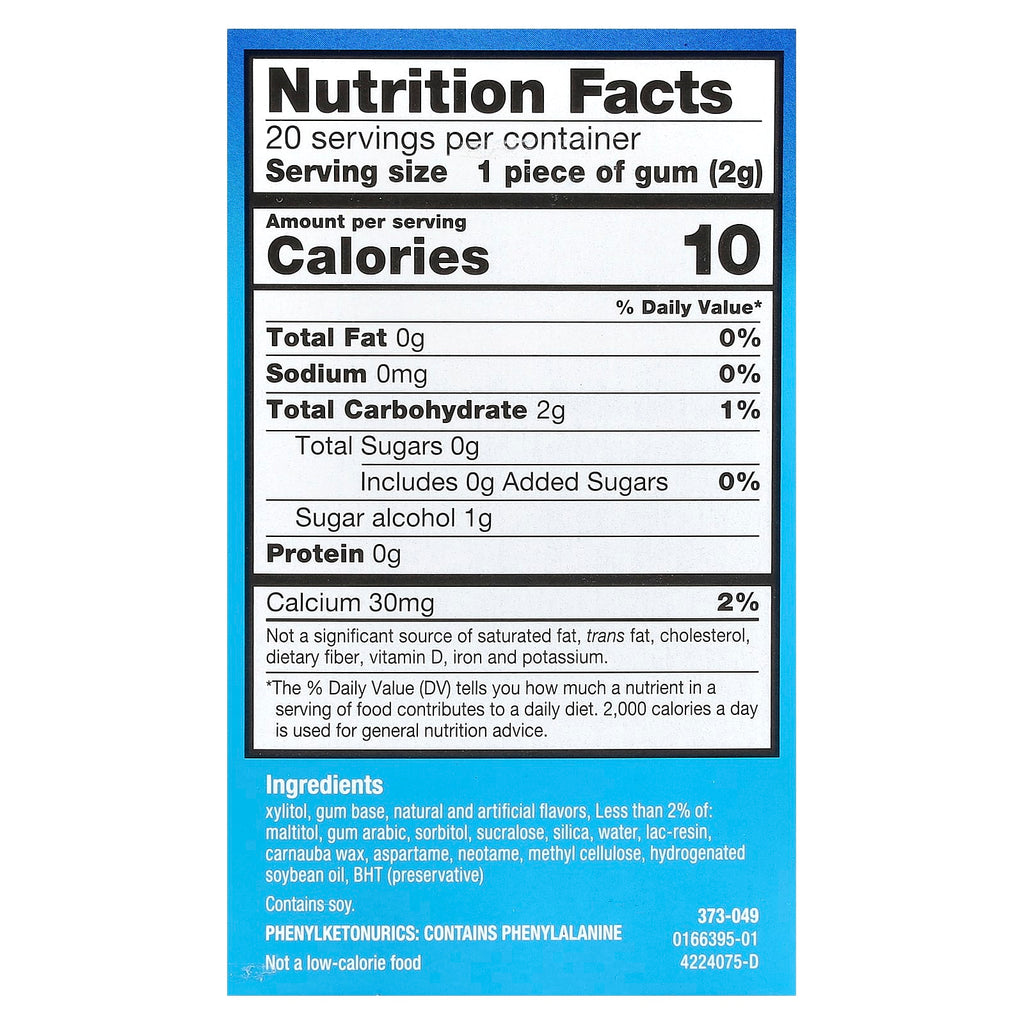 Act, Dry Mouth Moisturizing Gum with Xylitol, Soothing Mint, 20 Pieces