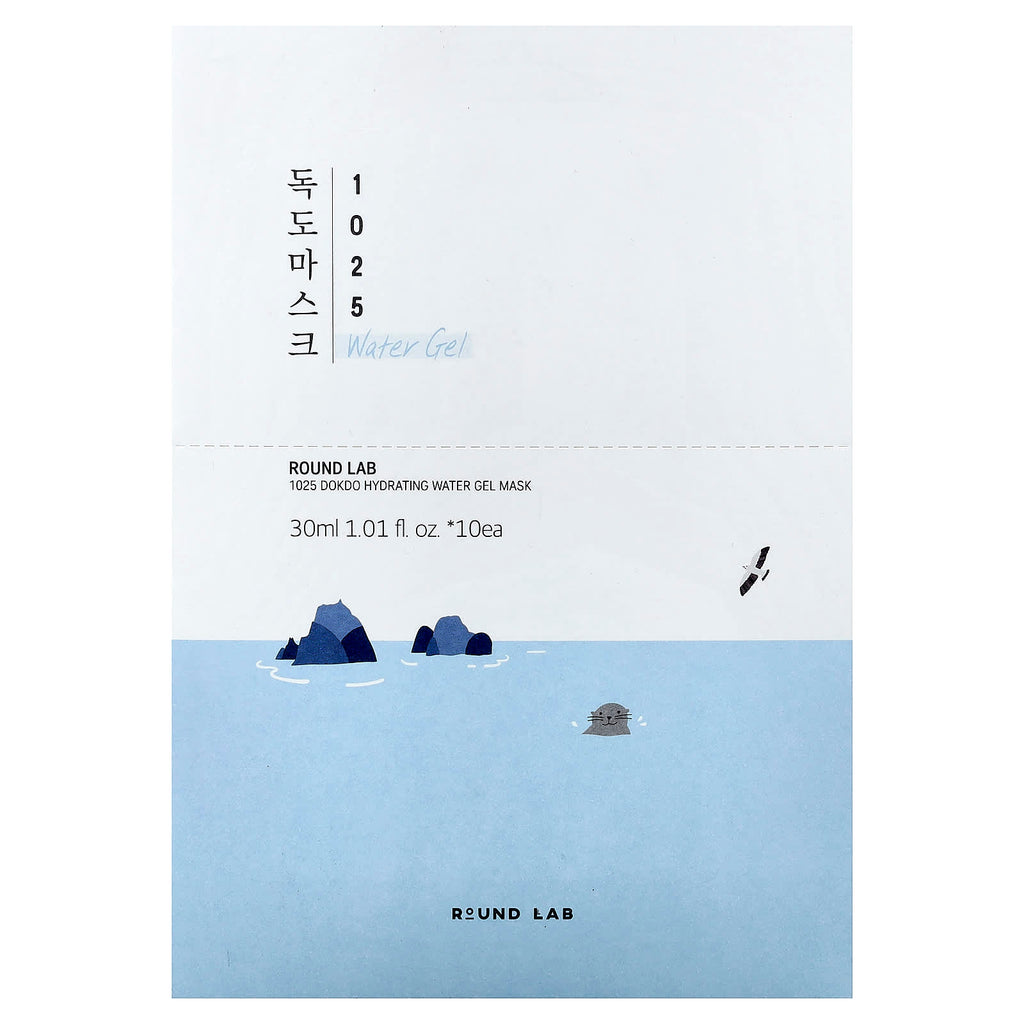 Round Lab, 1025 Dokdo Hydrating Water Gel Beauty Mask, 10 Sheets, 1.01 fl oz (30 ml) Each