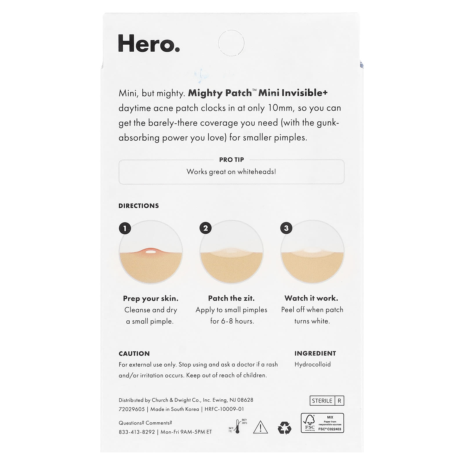 Hero Cosmetics, Mighty Patch™, Mini Invisible+, 30 Hydrocolloid Mini Patches
