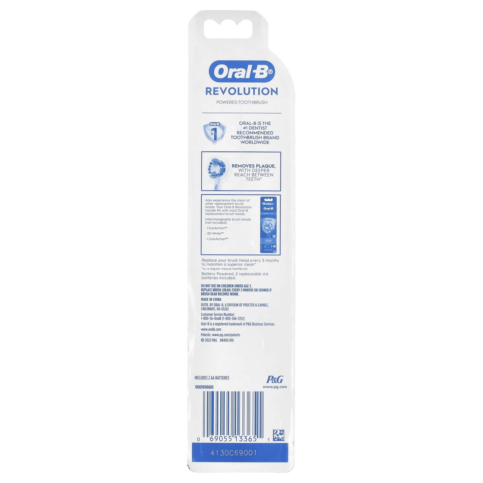 Oral-B, Battery Powered Toothbrush, Revolution, 1 Toothbrush