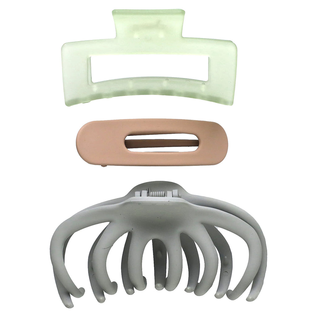 Kitsch, Recycled Plastic Assorted Claw Clip Set , Octopus Claw Clip, 3 Piece Set