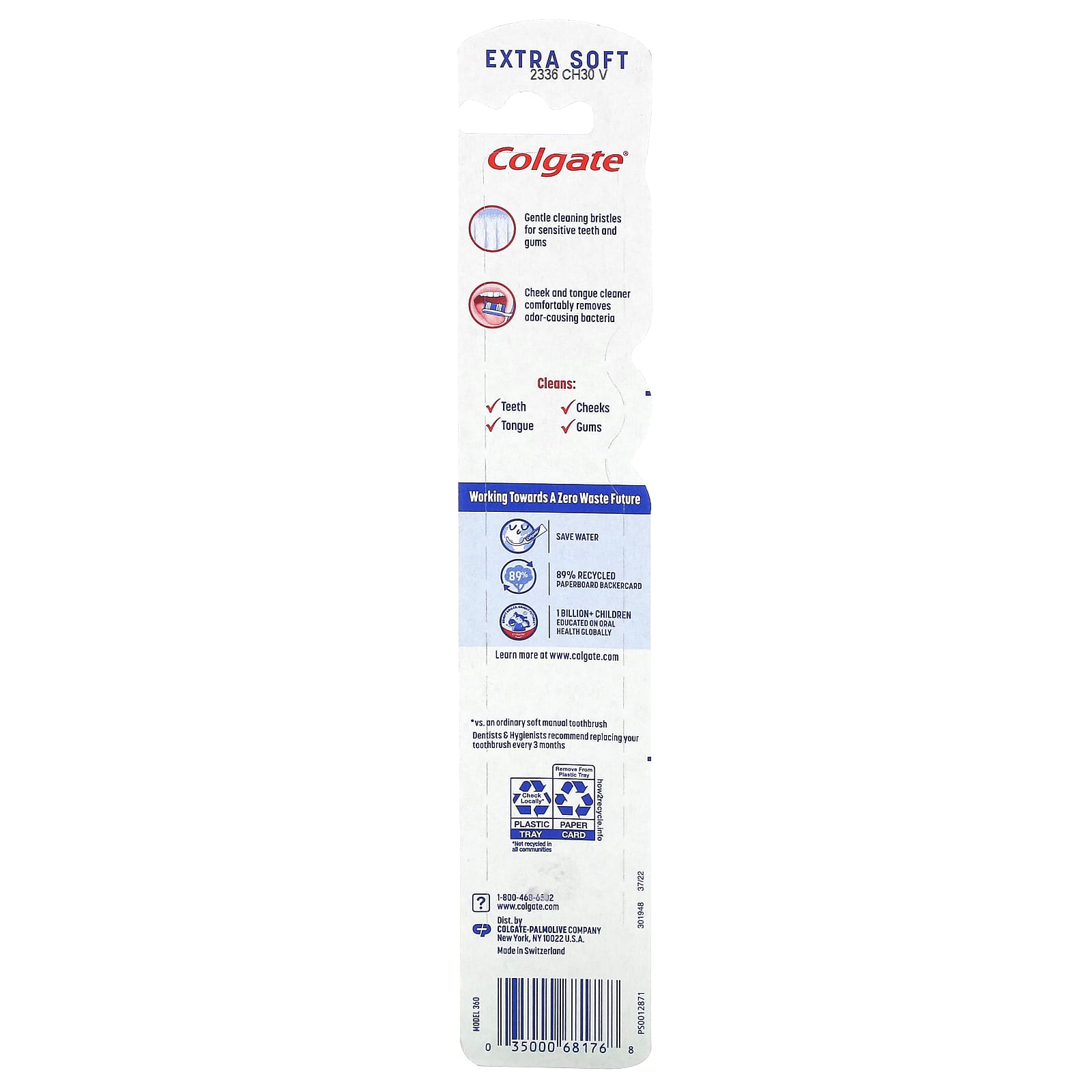 Colgate, 360° Sensitive Toothbrush, Extra Soft, 1 Toothbrush